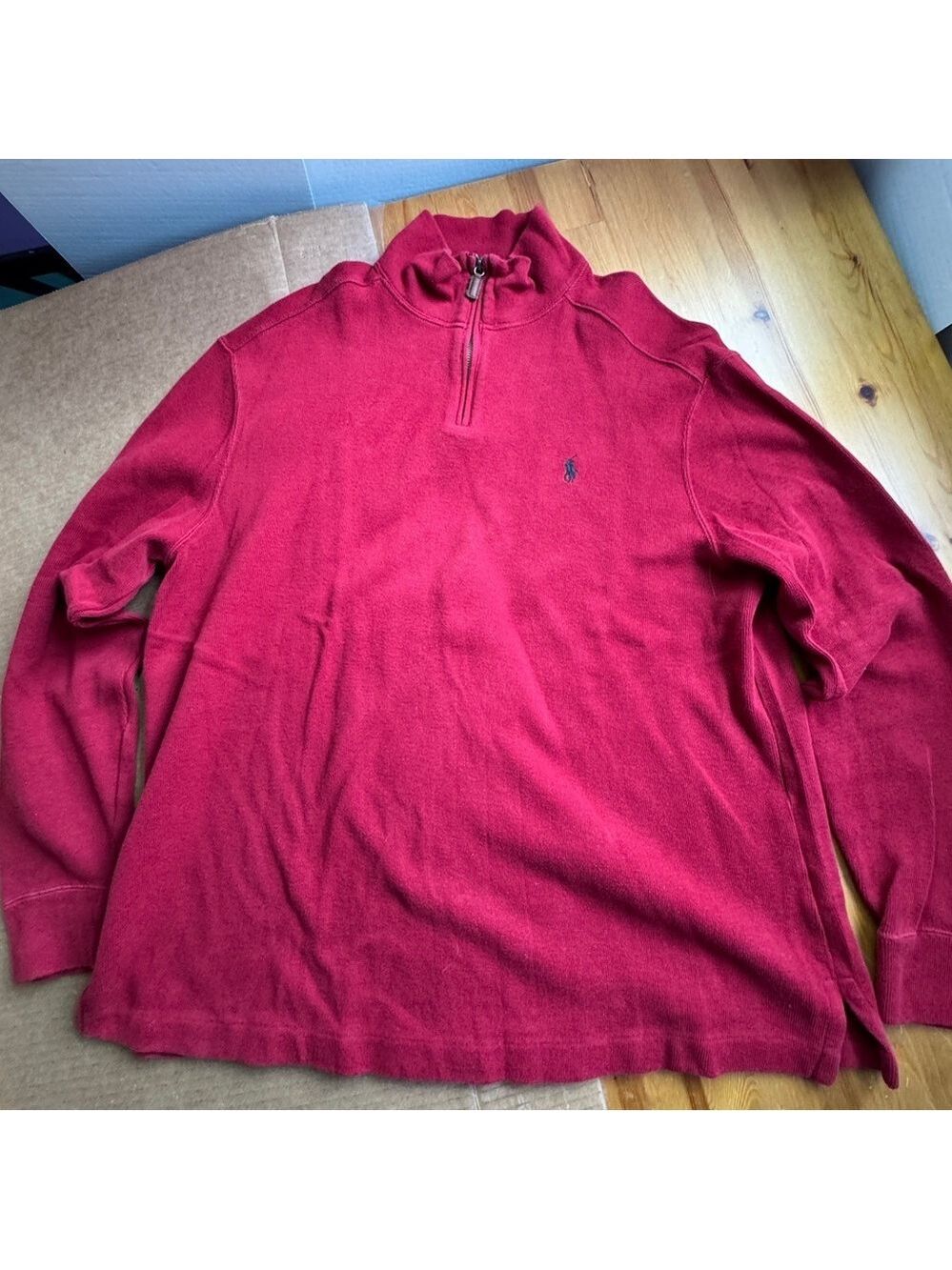 Ralph Lauren quarter zip pullover red size xl cotton